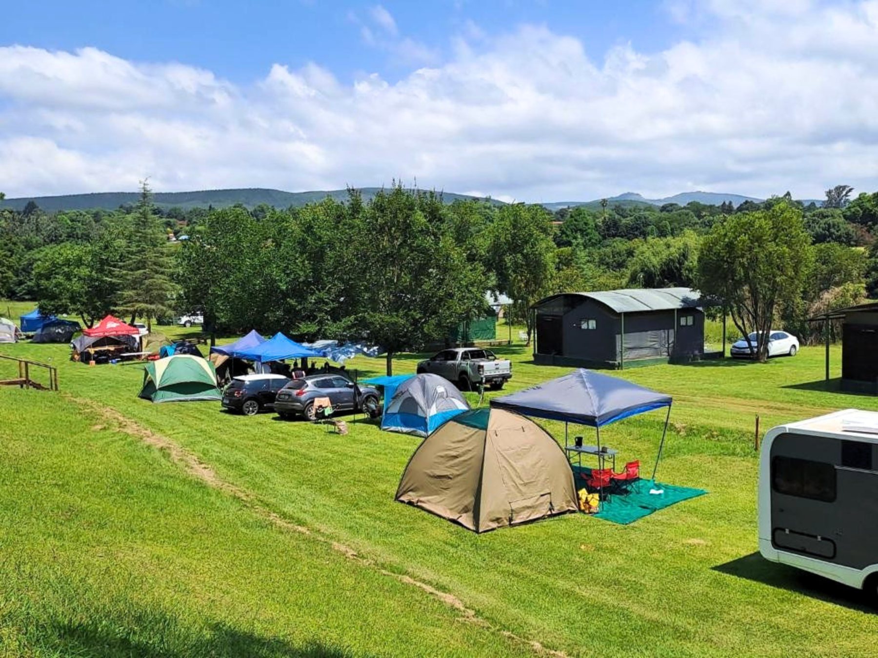 Open camping grounds with electrical points at Sabie River Camp